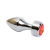 4sexdream маленькая серебристая анальная пробка со стразом в основании, 7.8х2.9 см (красный) 