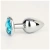 4sexdream серебристая анальная пробка с кристаллом в форме сердца, 8х3.5 см (голубой) 