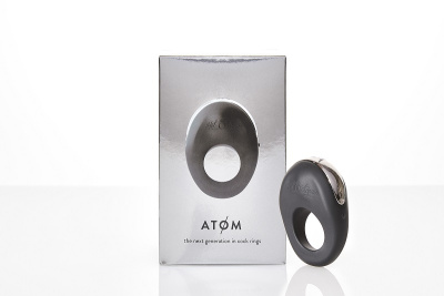 ATOM - Эрекционное виброкольцо, 8 см (черный) 