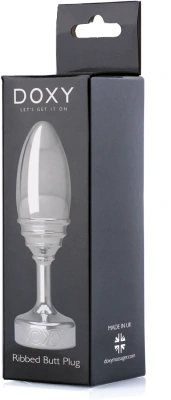 Doxy Butt Plug Ribbe алюминиевая анальная пробка, 10.5х3.3 см (серебристый) 