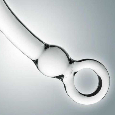 Джага - Джага - Стеклянный анальный фаллоимитатор с кольцом 0045, 18.5х3.4 см