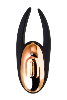 Waname Wave - Чёрно-золотой клиторальный вибромассажер, 9.3х3.4 см 