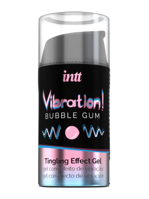 Тестер Intt Vibration Bubble Gum - Жидкий интимный гель с эффектом вибрации Жевательная резинка, 15 мл