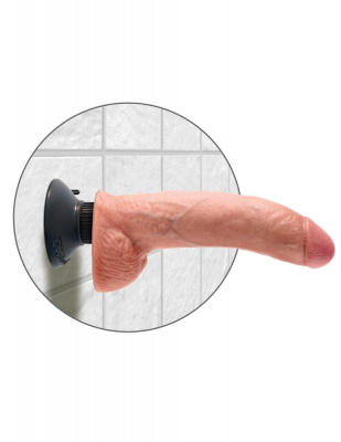 Pipedream Vibrating Cock With Balls - Вибромассажер 3 в 1 на съемной присоске, 20.5 см (телесный)