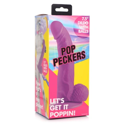 Pop Peckers - реалистичный фаллоимитатор на присоске, 21.5х4.5 см
