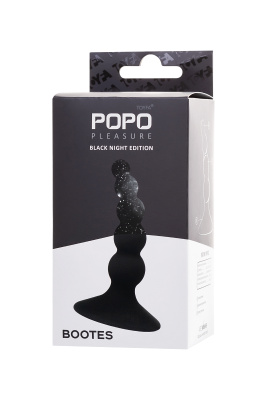 POPO Pleasure by TOYFA Bootes силиконовая анальная пробка ёлочка, 10х2.5 см (чёрный) 