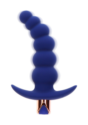 Toy Joy The Spunky Buttplug - анальная виброёлочка с дистанционным управлением, 13.5х3.1 см (синий)