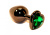 4sexdream золотистая анальная пробка с кристаллом в форме сердца, размер S 7.5х2.8 см (зелёный) 