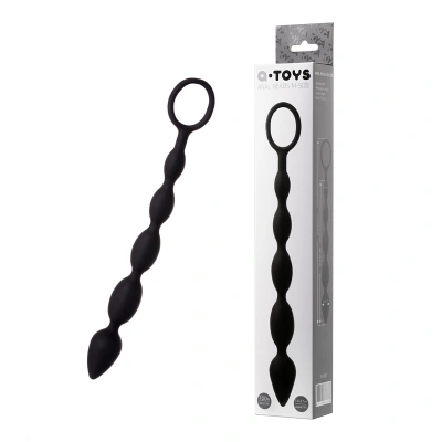 Черная анальная цепочка A-toys - 27,6х2.7 см.
