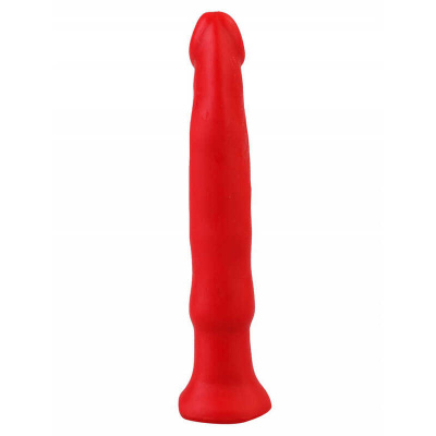 Джага-Джага - Анальный стимулятор без мошонки, 12х2 см (красный)