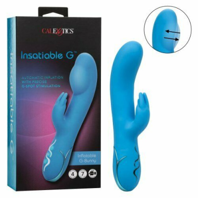 CaliExotic Novelties Insatiable G Inflatable G-Bunny - надувной вибратор, 21х4.5 см (голубой)