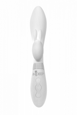 Indeep Theona перезаряжаемый вибратор-кролик 10 режимов вибрации, 21.5х3.3 см (белый)