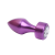 4sexdream фиолетовая металлическая анальная пробка со стразом в основании, 7.8х2.9 см (прозрачный) 