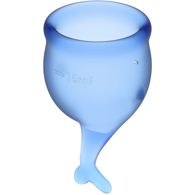 Satisfyer Feel Secure - Набор менструальных чаш, 15 мл и 20 мл (синий)