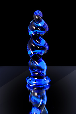 Sexus Glass - Анальная втулка,12 см (синий) 