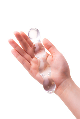 Sexus Glass - Двусторонний фаллоимитатор, 18,5 см (прозрачный)