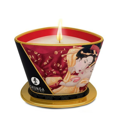 Ароматизированная свечка для массажа Shunga Massage Candle, 170 мл  (клубника)