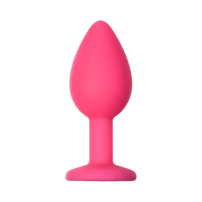 Lola Games Emotions Cutie Small розовая силиконовая анальная пробка со стразом, 7х2.7 см (фиолетовый) 