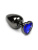 Большая графитовая анальная пробка с кристаллом в виде сердечка - Пикантные Штучки, 8.5х4 см (синий)