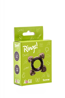 Эрекционное кольцо Screw - Lola Toys, 4.5 см (чёрный) 