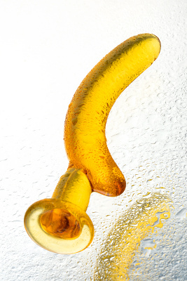 Sexus Glass - Стеклянный фаллоимитатор, 17х2.2 см (желтый)