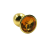 Kanikule - Золотистая анальная пробка с кристаллом, размер S, 6х2.8 см (оранжевый) 