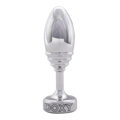 Doxy Butt Plug Ribbe алюминиевая анальная пробка, 10.5х3.3 см (серебристый) 