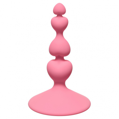 Lola Games Sweetheart Plug силиконовая анальная пробка ёлочка, 10х2.3 см (розовый) 