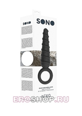 Анальный стимулятор с ребрами SONO №60 BLACK, 17.5 см (чёрный) 