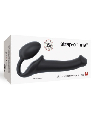 Strap-On-Me Semi-Realistic Bendable Noir M - Безремневой страпон, 15,6 см (черный)