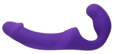 Double Rider - Безремневой страпон с вибрацией, 21.5х3.9 см (фиолетовый)