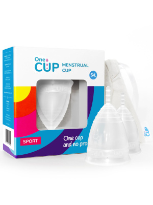 OneCUP - Набор менструальных чаш SPORT, S и L (прозрачные)