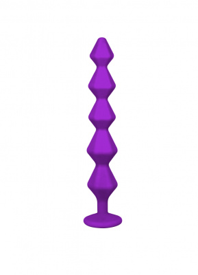 Lola Games Emotions Chummy Purple силиконовая анальная цепочка с стразом в основании, 16х3.5 см (фиолетовый)