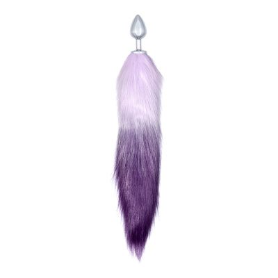 Lola Games Diamond Starlit Purple металлическая анальная пробка с длинным хвостом, 8.1х3.4 см (фиолетовый) 