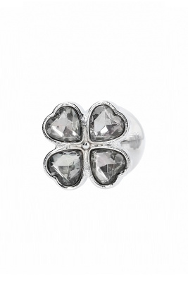 Shots - Анальная пробка с бриллиантовыми кристаллами в форме цветка, 7 см (серебристый) 