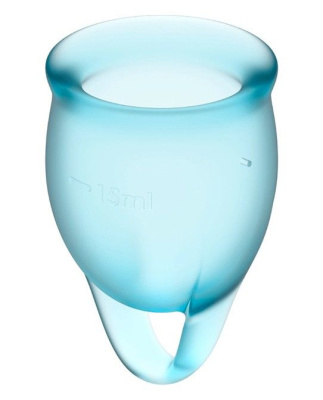 Satisfyer Feel Confident - Набор менструальных чаш, 15 мл и 20 мл (голубой)
