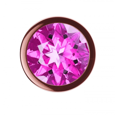 Lola Games Diamond Quartz Shine S металлическая анальная пробка с кристаллом, 7.2х2.7 см (розовый) 