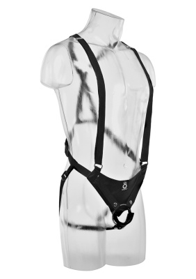 11 Hollow Strap-On Suspender System - Страпон система с насадкой фаллосом, 28 см (телесный)