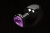 Большая графитовая анальная пробка с кристаллом в виде сердечка - Пикантные Штучки, 8.5х4 см (фиолетовый)