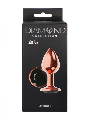 Lola Games Diamond Jet Shine S металлическая анальная пробка с кристаллом, 7.2х2.7 см (чёрный) 