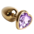 4sexdream золотистая анальная пробка с кристаллом в форме сердца, 8х3.5 см (сиреневый) 