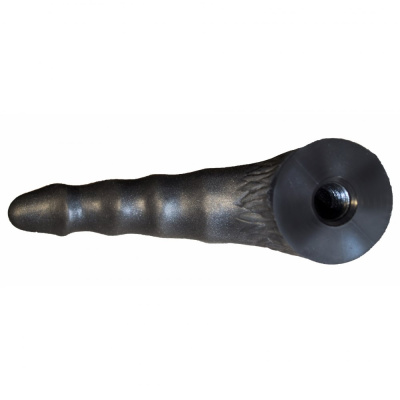 А-Полимер - Анальная насадка для страпона Black Bent, 14 см (чёрный) 