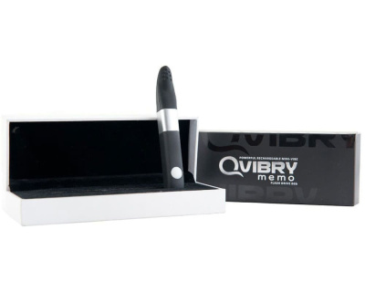 Стильный мини-вибратор с флеш-памятью Qvibry Mini Vibe Memo, 12 см. (чёрный) 