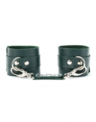 BDSM Арсенал Lady's Arsenal широкие наручники из натуральной кожи, OS (изумрудный)