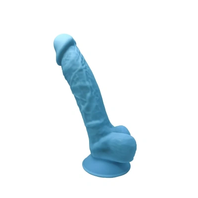 Adrien Lastic SileXD Johnny Model 1 7" - Реалистичный фаллос на присоске с мошонкой, 17.8х3.8 см (голубой)