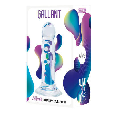 Adrien Lastic Gallant Jelly Dildo - Фаллоимитатор на присоске, 16х3.5 см (прозрачный)