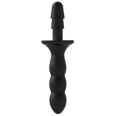 Vac-U-Lock Black Handle - Волнистая насадка для страпон-сиситемы Vac-U-Lock, 20.3х6.1 см 