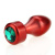 4sexdream красная металлическая анальная пробка со стразом в основании, 7.8х2.9 см (зеленый) 