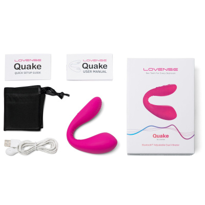 LOVENSE Quake (Dolce) - Многофункциональный стимулятор для двоих с управлением на расстоянии, 20х3.8 см (розовый)