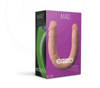 Egzo Mad Pepper - Фаллоимитатор двухсторонний, 46х4.5 см (телесный)